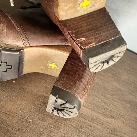 VTG Rare Dr. Doc Martens Viviana Leather Brown Booties heel 3" W7 steam punk - Picture 9 of 14